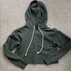 Wild Fable Olive Green Cropped Hoodie